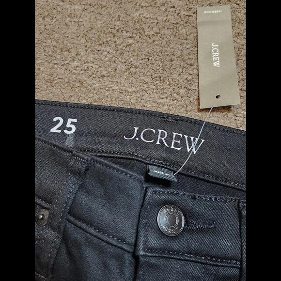 J Crew 9" Mid Rise Vintage Slim Straight Jeans in Charcoal Black Gray Wash Sz 25 - Picture 6 of 12